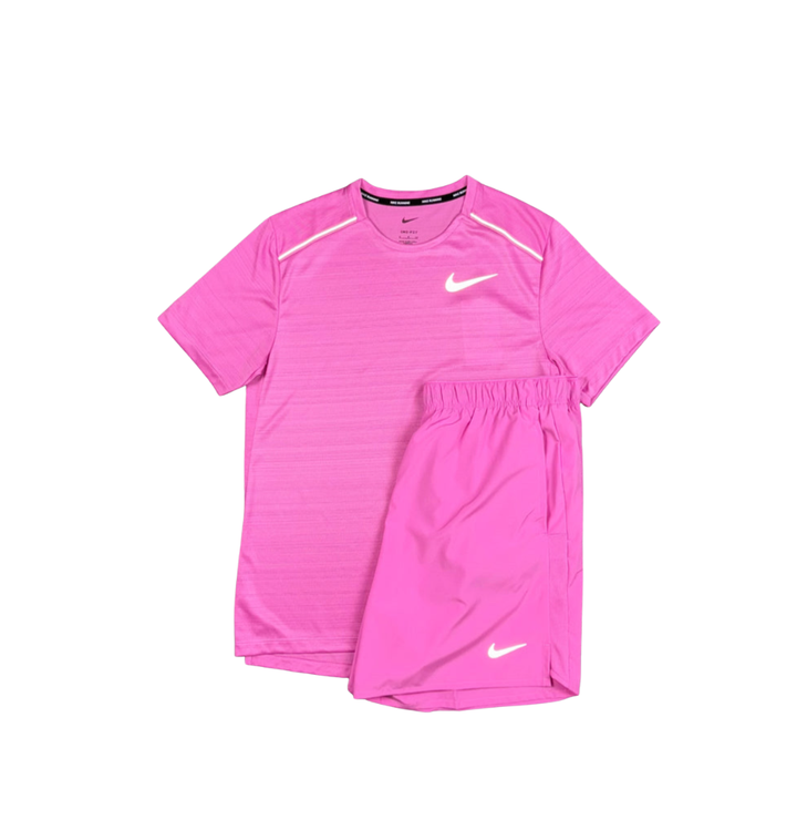 Nike Miler T-Shirt Playful Pink & Playful Pink Challenger Shorts Set